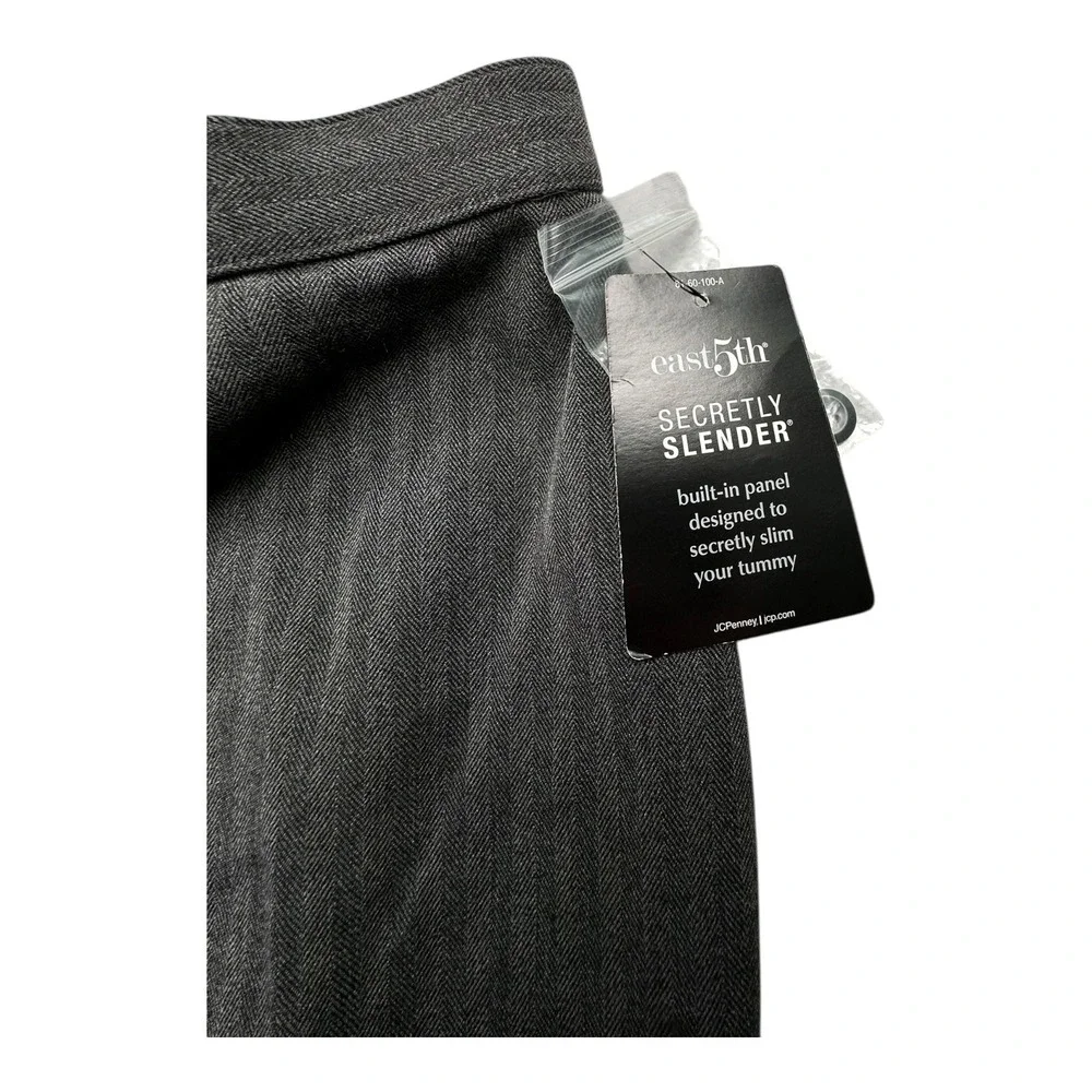 East 5th Petite Secretly‎ Slender Black Herringbone Pants Size 12P